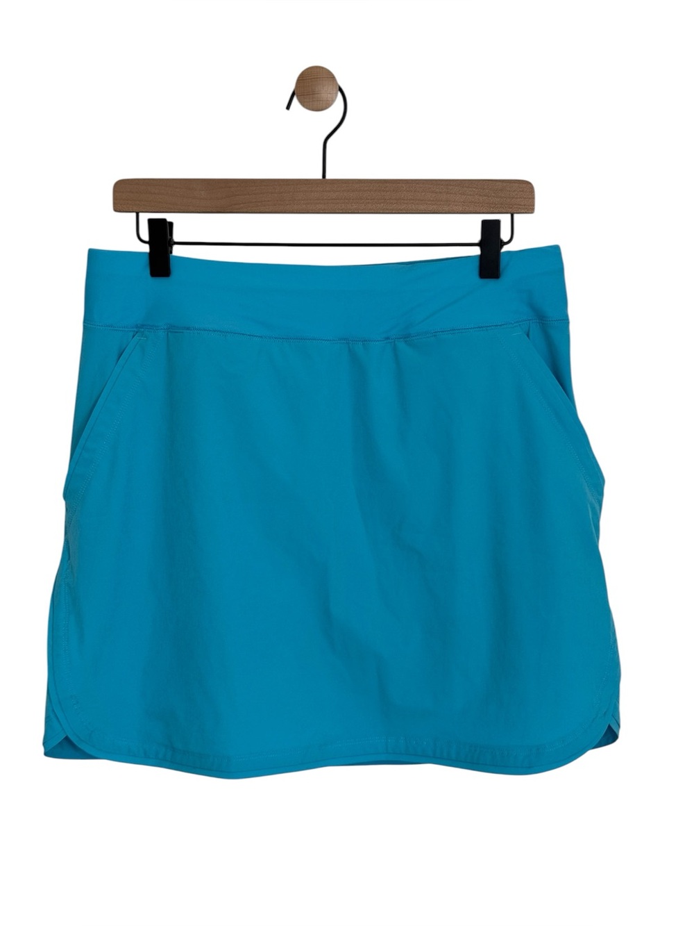 Lands End Board Skort Swim Skirt Size 10 Turquoise Blue Pull On Pockets